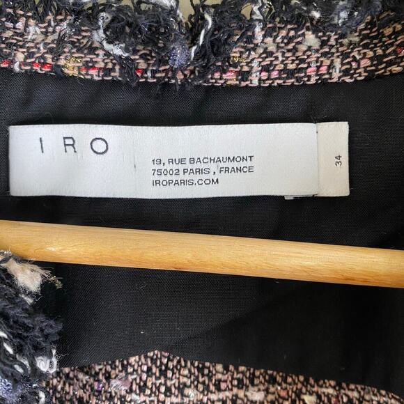 IRO Shavadispe Tweed Blazer Size 2 or 34 Black Multi Lady Jacket Maximalist Prep - Picture 11 of 13